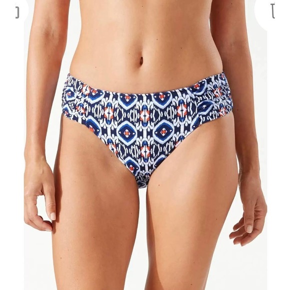 Tommy Bahama women’s Island Cays Ikat Reversible Hipster Bikini Bottoms Large - Picture 1 of 9